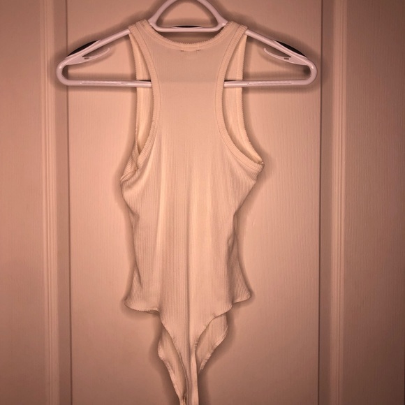 White Razorback Garage Ribbed Bodysuit - Picture 2 of 3